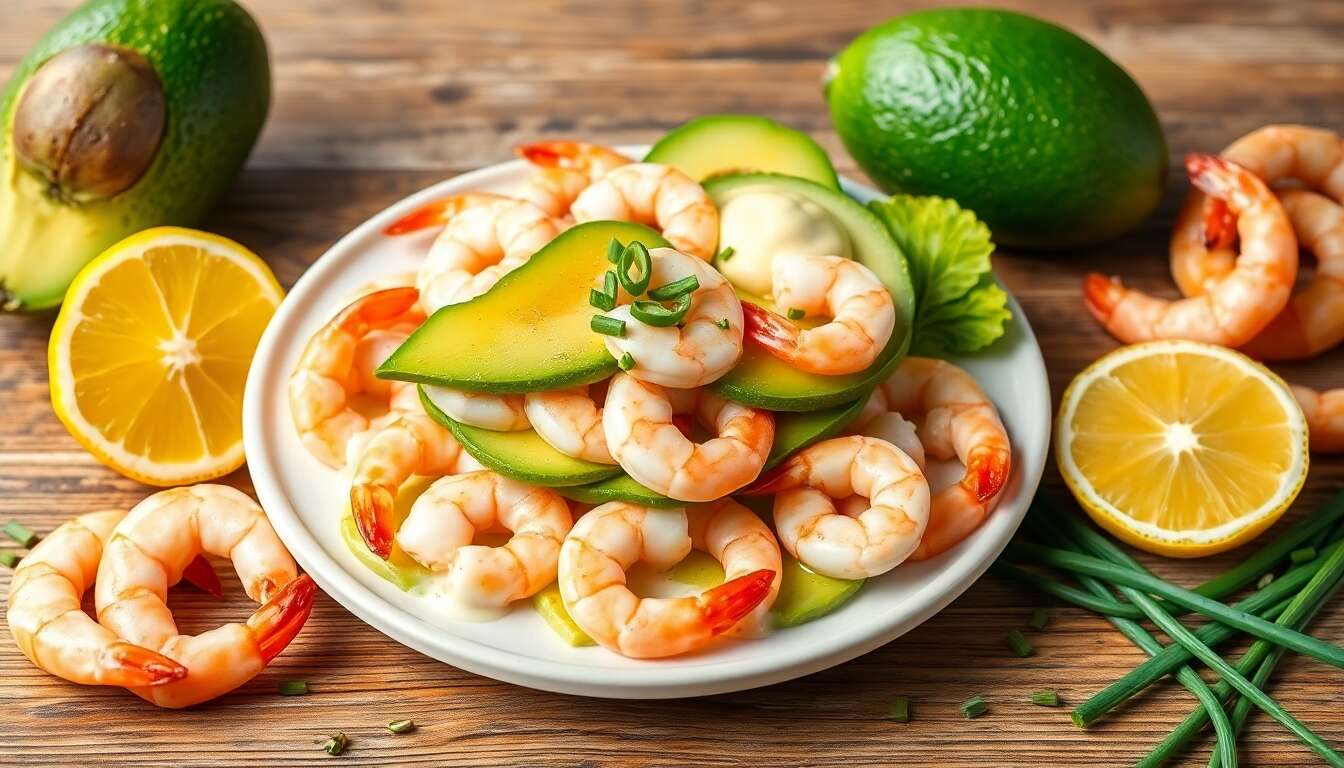 Mille-feuilles d'avocat et crevettes : recette gourmande