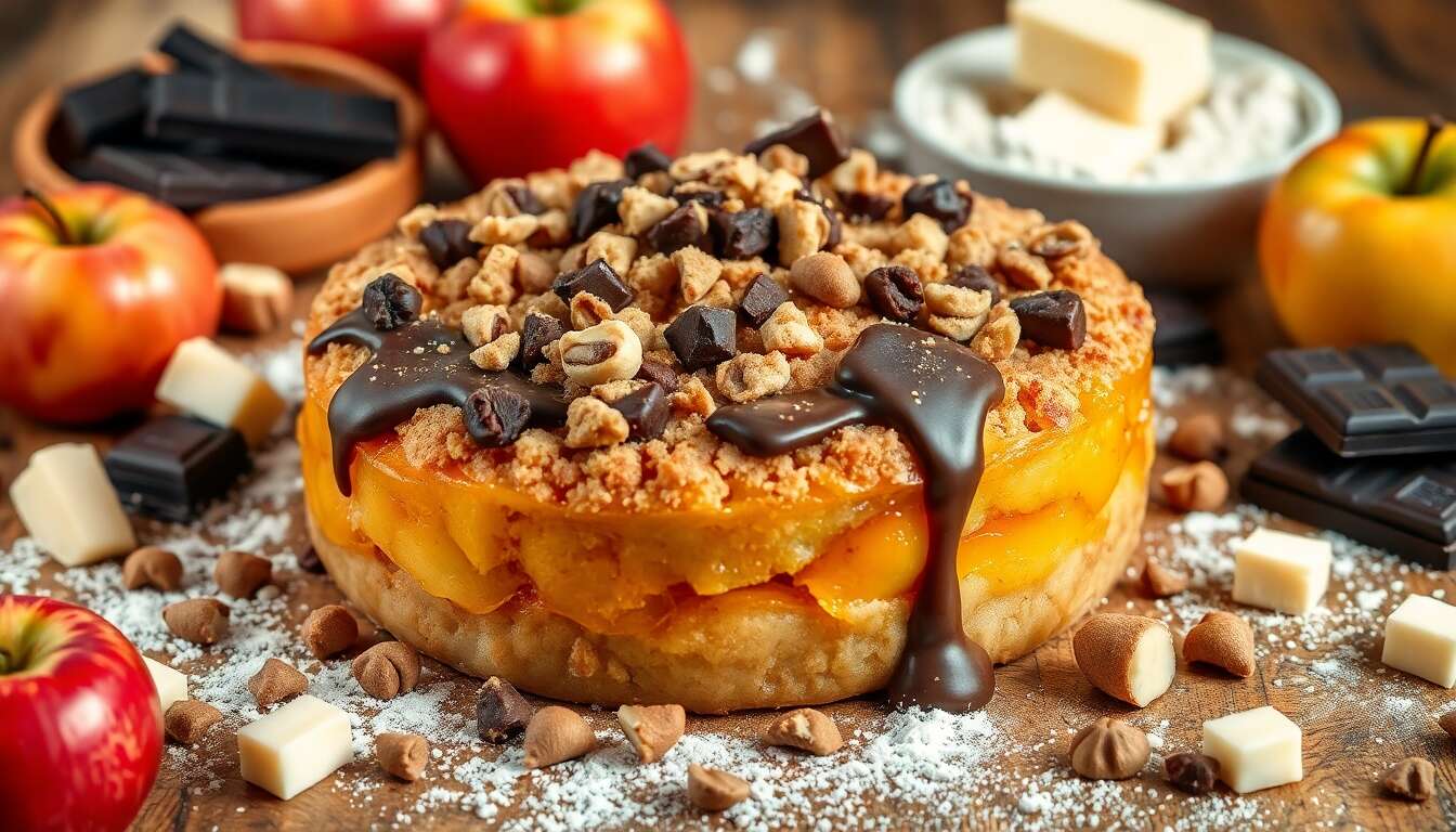 Crumble Pommes Chocolat Noisette : recette Gourmande