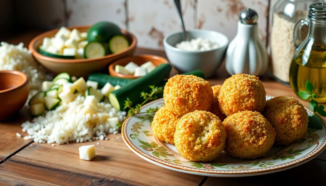 Arancini aux courgettes et mozzarella : recette savoureuse