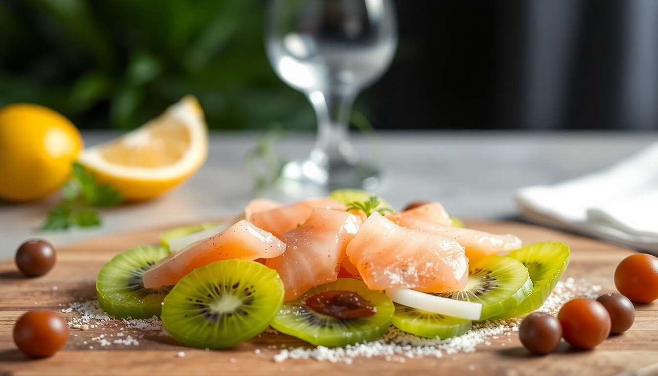 Carpaccio de kiwi, saumon et agrumes : une recette fraîche et savoureuse