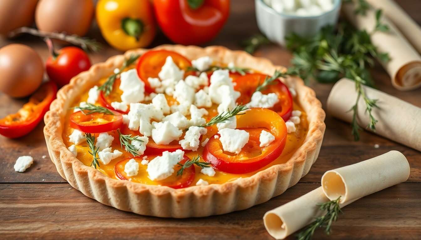 Recette : tarte au chèvre et poivrons