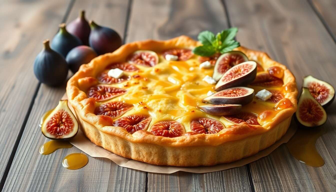 Délicieuse tarte figues, chèvre et miel : la recette facile