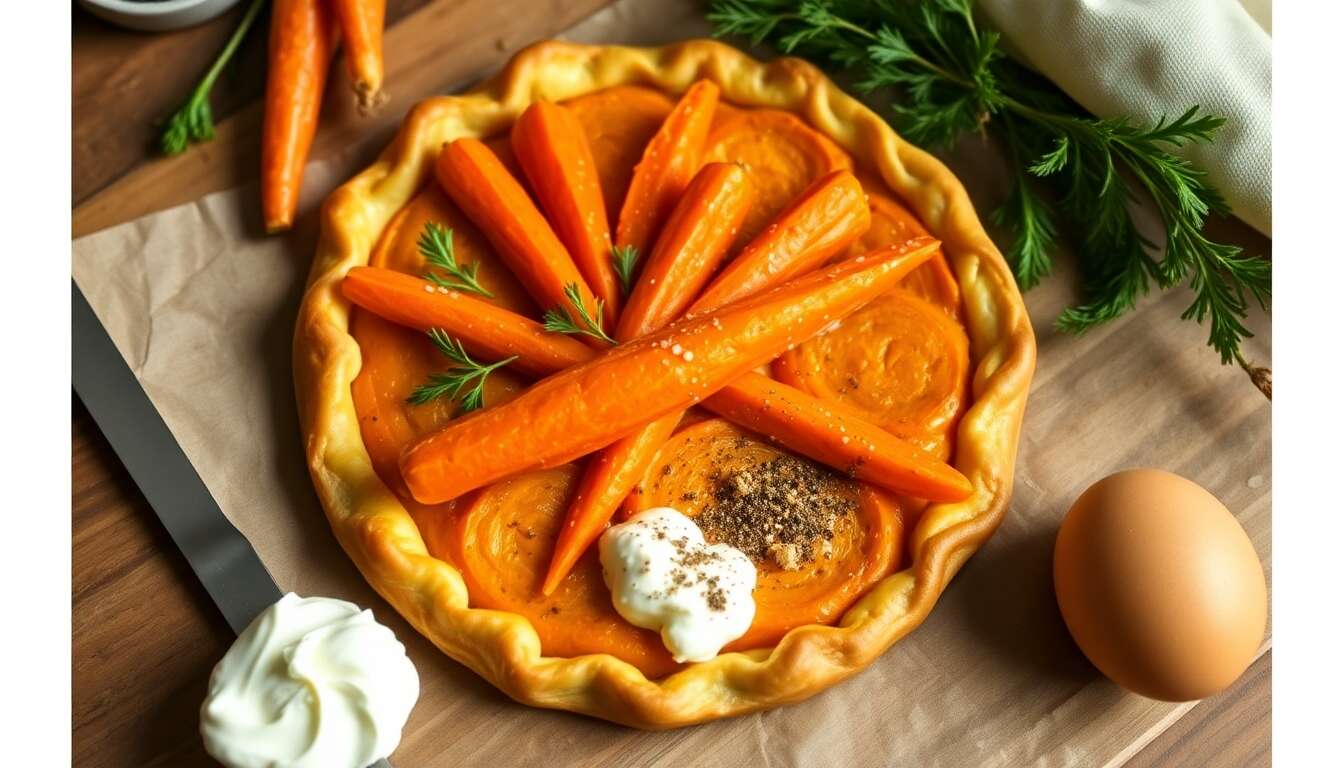 Recette de tarte rustique aux carottes : simple et savoureuse