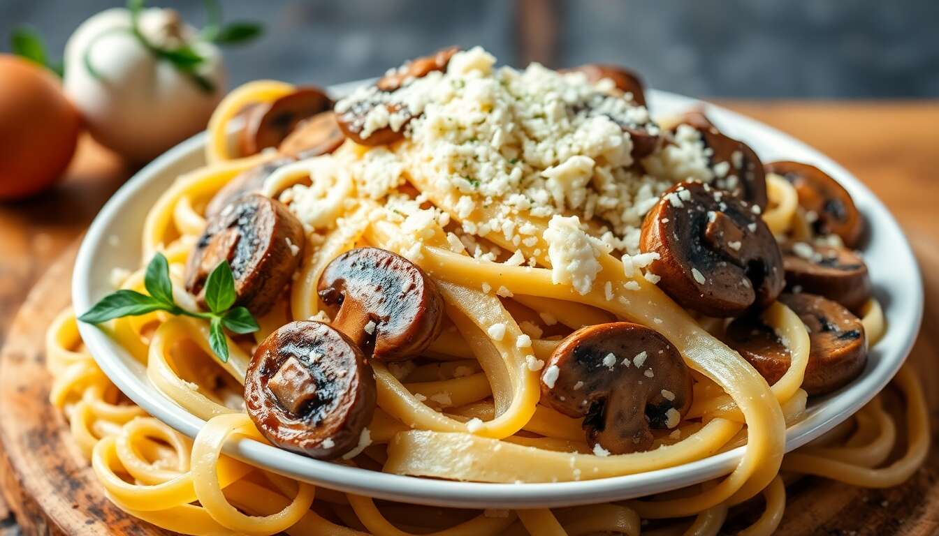 Délicieuses tagliatelles aux champignons : recette facile et rapide