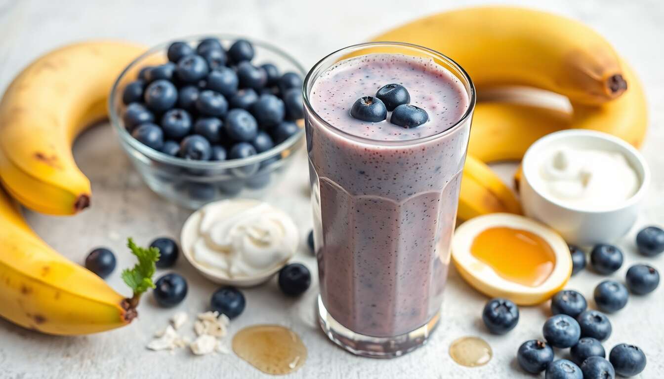Recette de smoothie banane myrtilles : un délice fruité