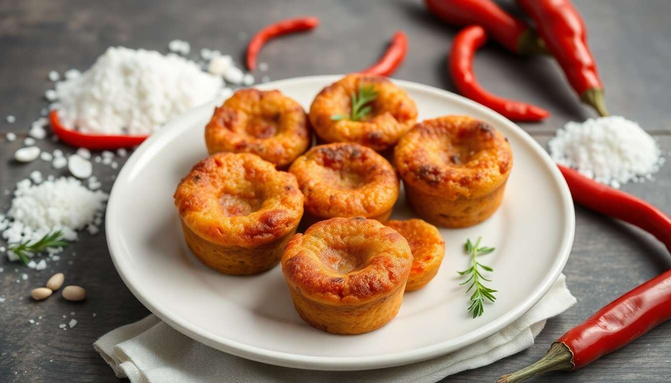 Délicieux mini-cakes poivron-chorizo : recette facile et savoureuse