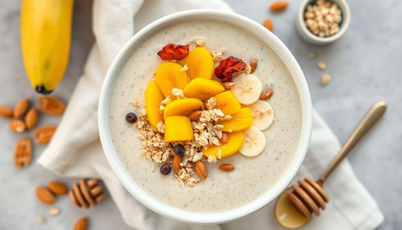 Smoothie bowl banane mangue : recette gourmande et facile