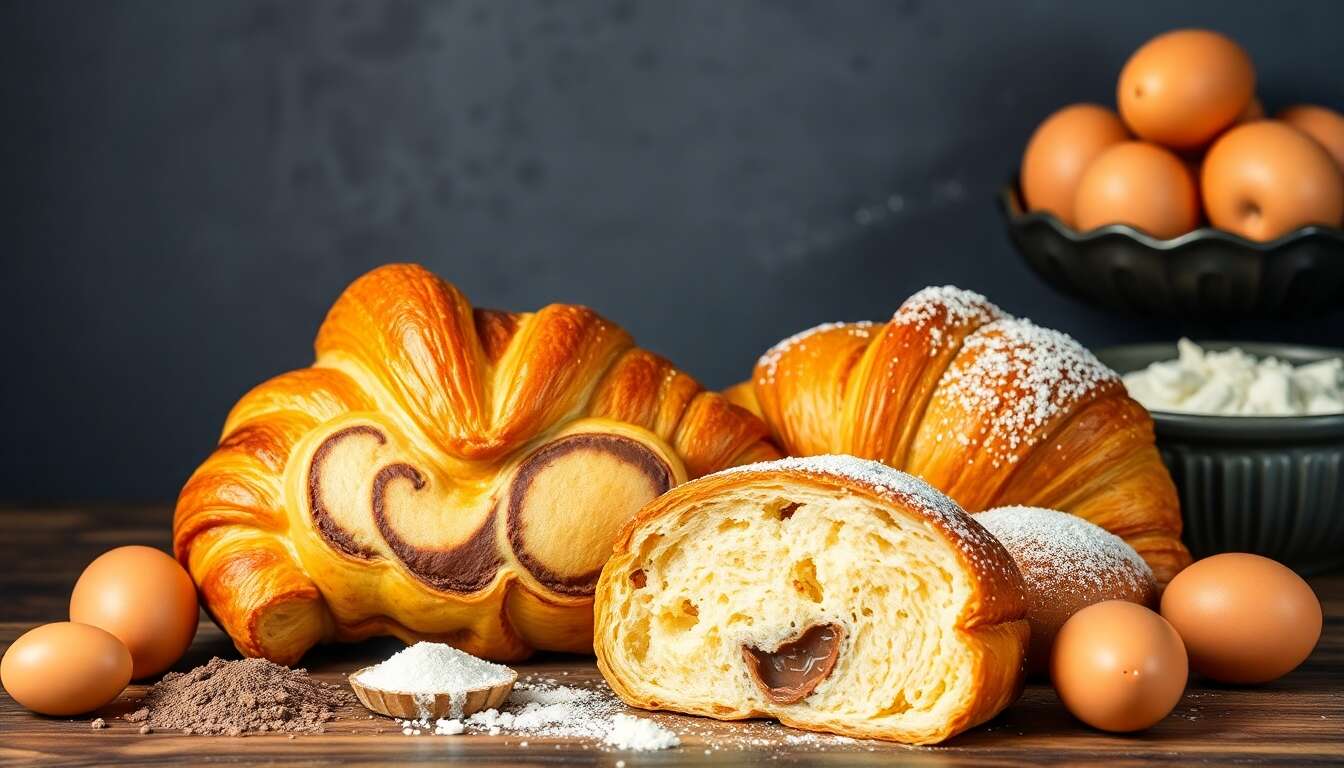 Recette de croissants marbrés et brioches moelleuses
