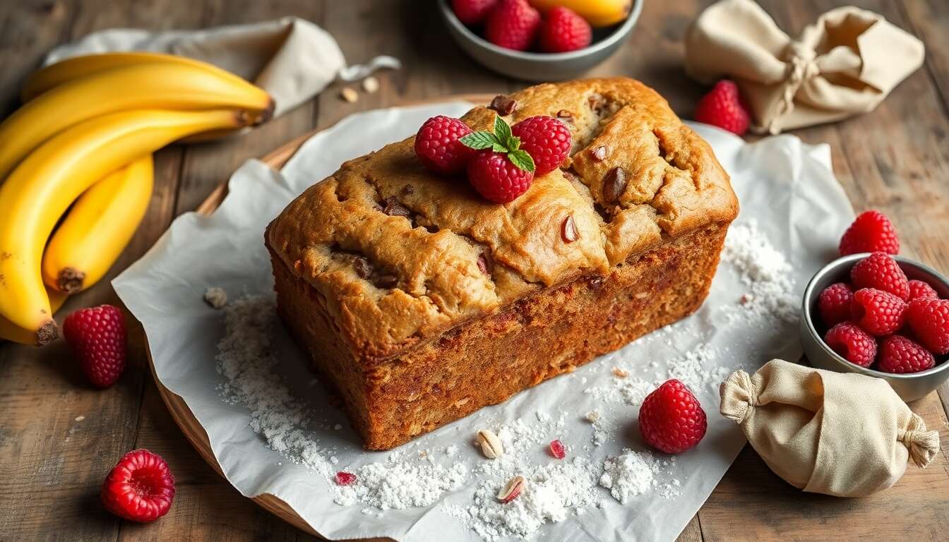 Recette de banana bread aux framboises