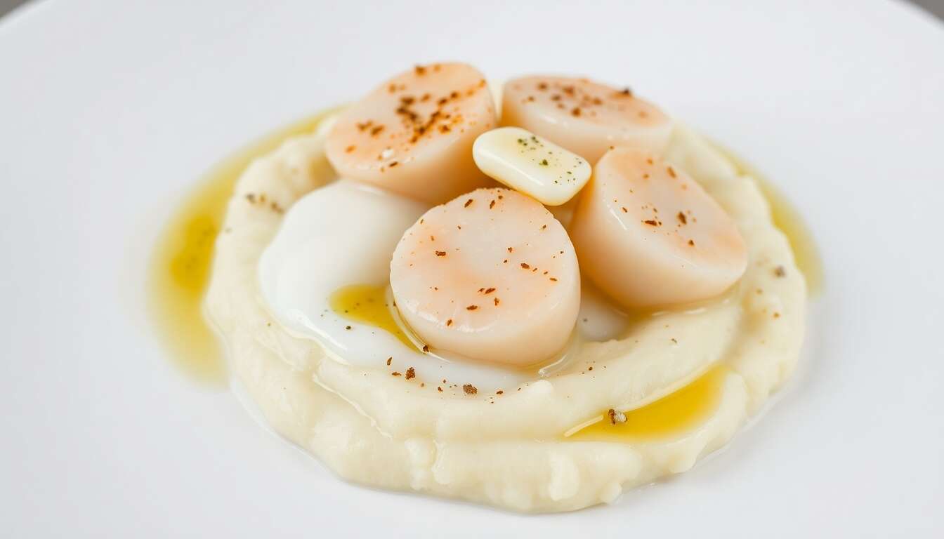 Recette de noix de Saint-Jacques sur purée onctueuse