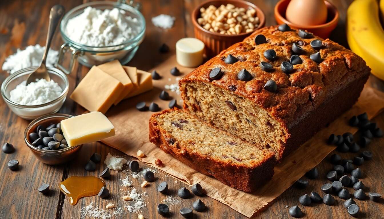 Banana bread aux pépites de chocolat : recette gourmande