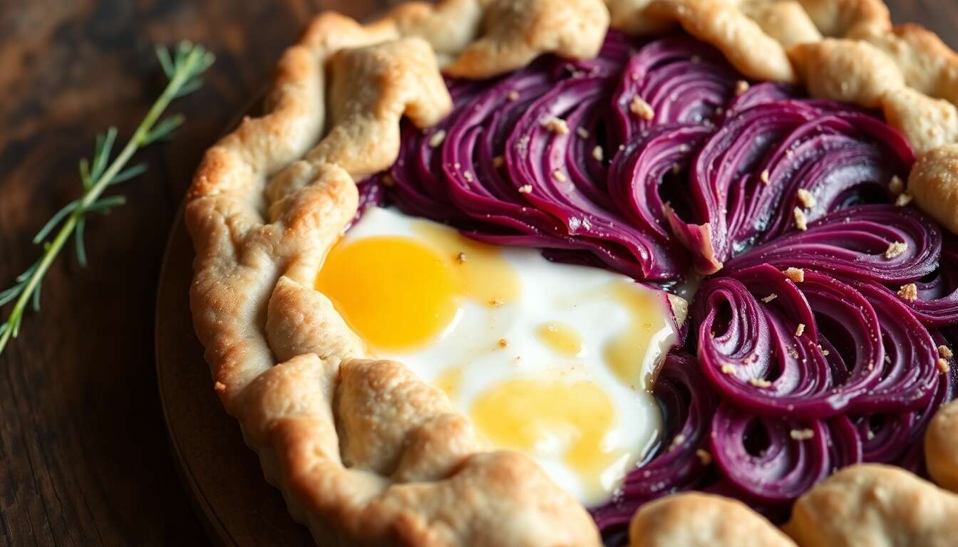 Tarte rustique au chou rouge : recette savoureuse et facile