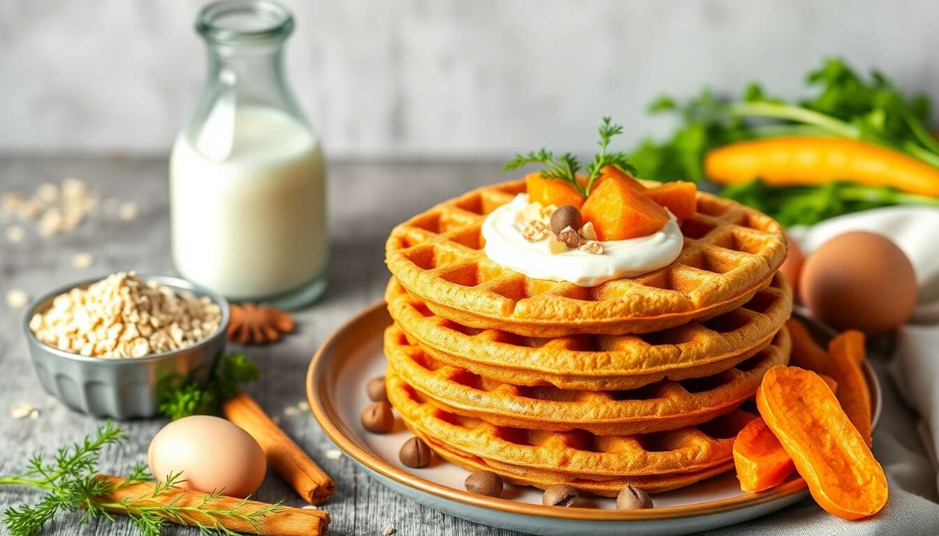Recette de gaufres aux carottes moelleuses et saines