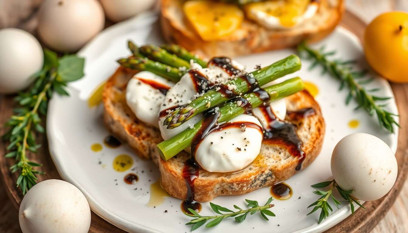 Tartines d'asperges et burrata : une recette gourmande