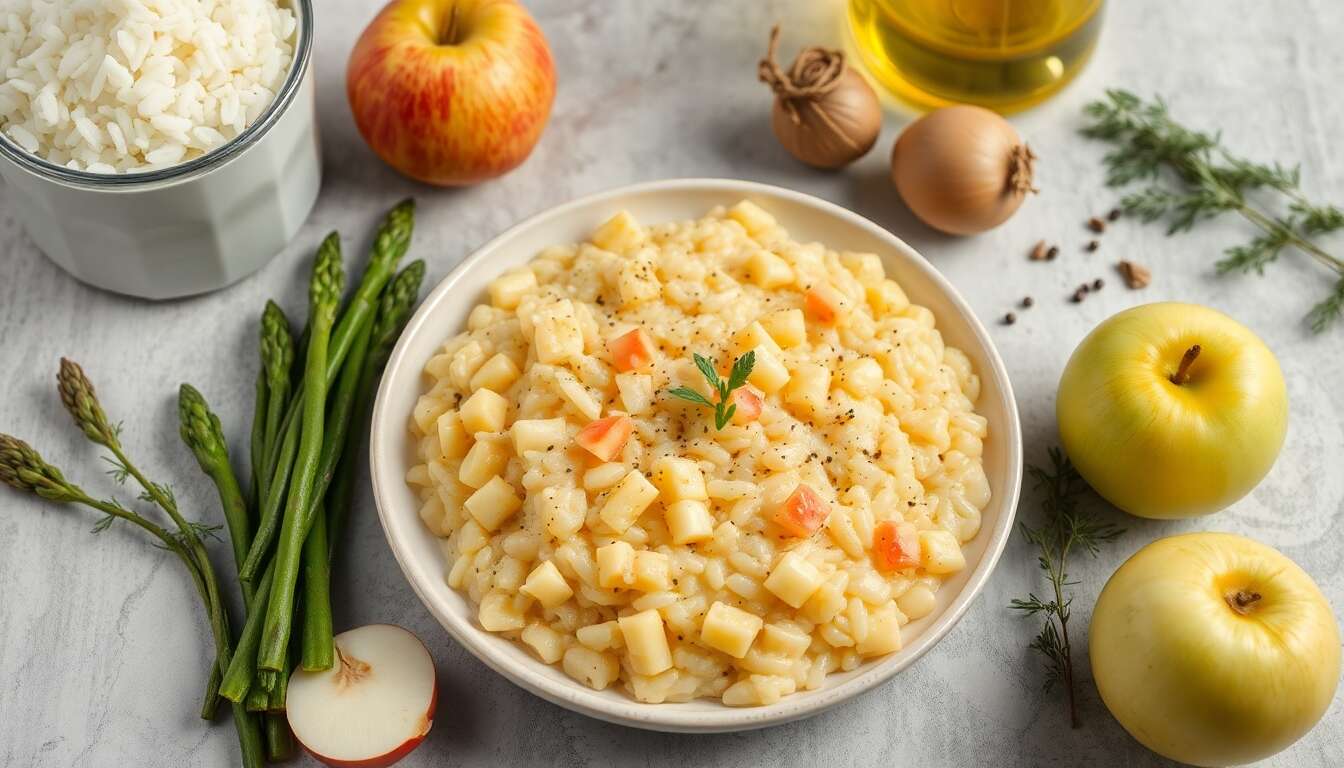 Recette de risotto aux asperges et pomme Granny