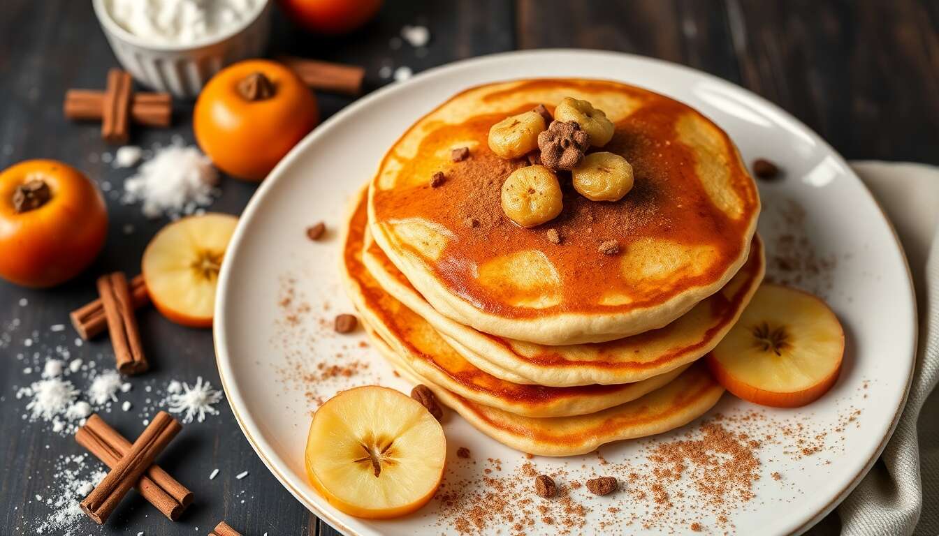 Recette de pancakes aux pommes caramélisées