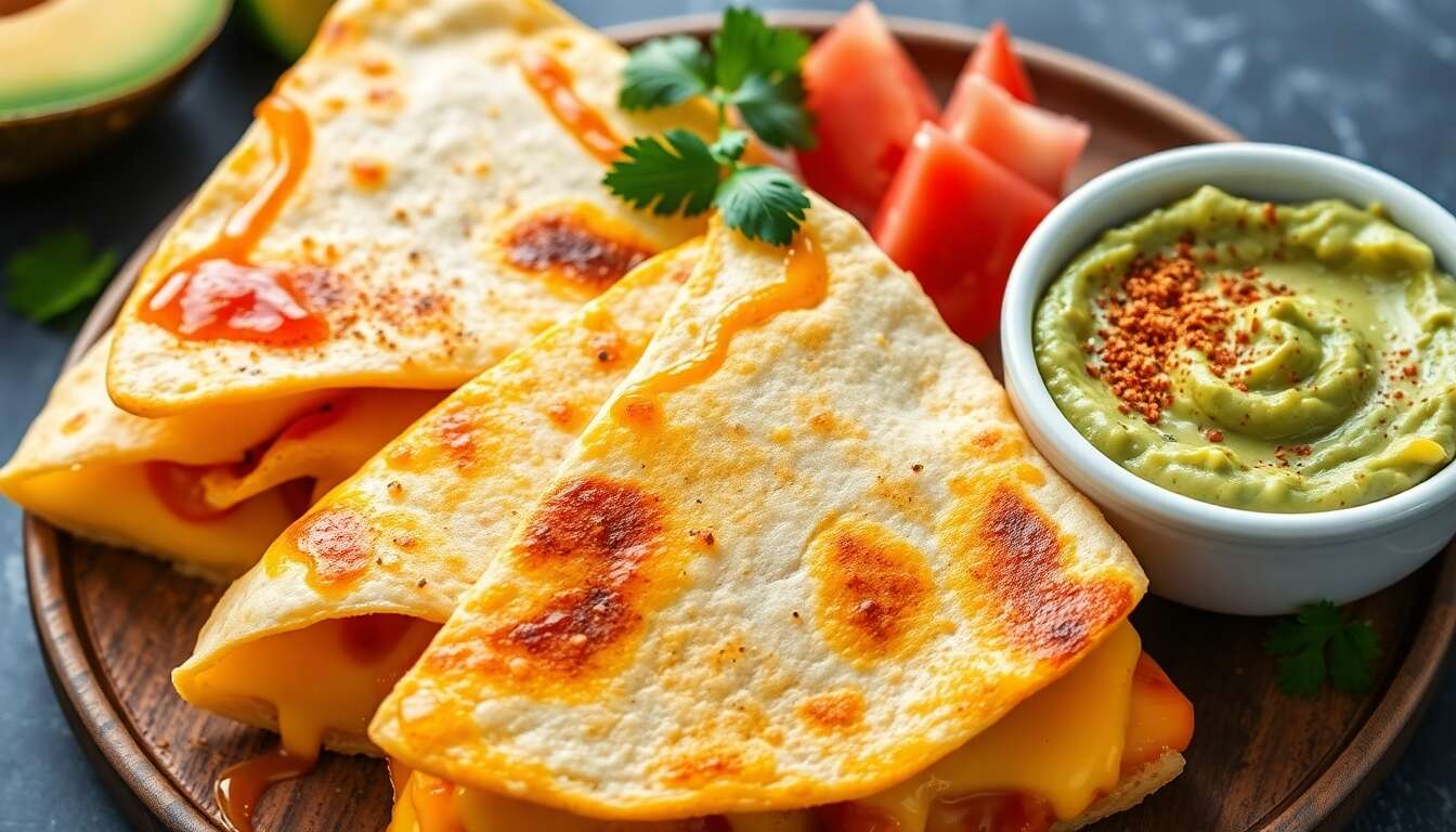 Délicieuses quesadillas au guacamole maison