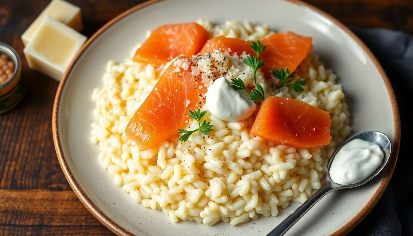 Risotto crémeux poireau et saumon : une recette gourmande