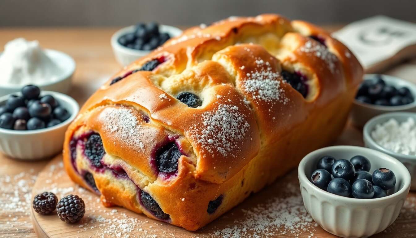 Recette de brioche roulée aux myrtilles et mûres