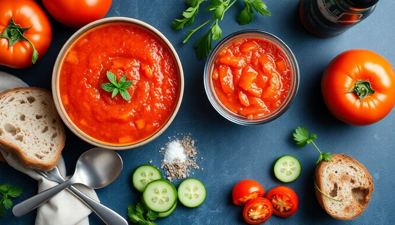 Recette de gaspacho tomates et concombre : fraîcheur estivale