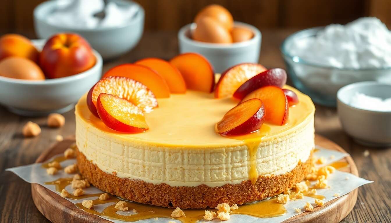 Cheesecake aux abricots et nectarines : recette gourmande