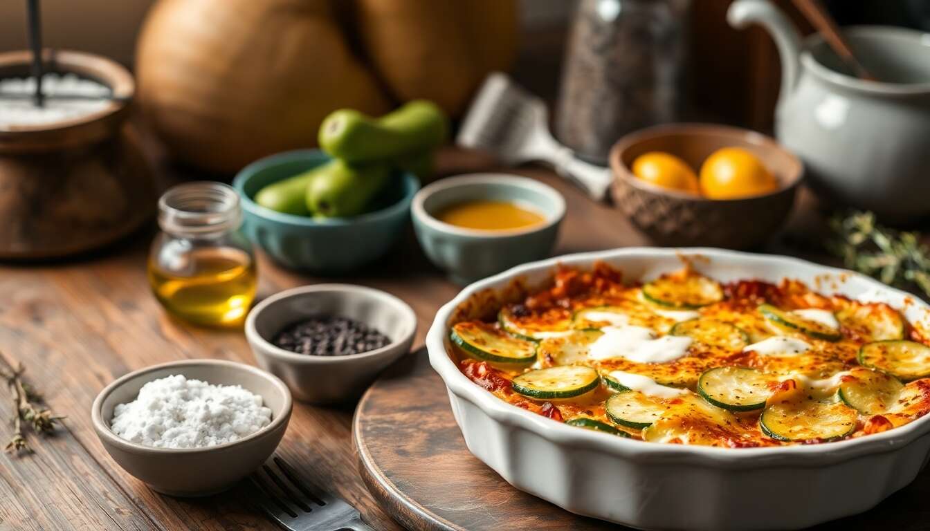 Délicieux gratin de courgettes au thym