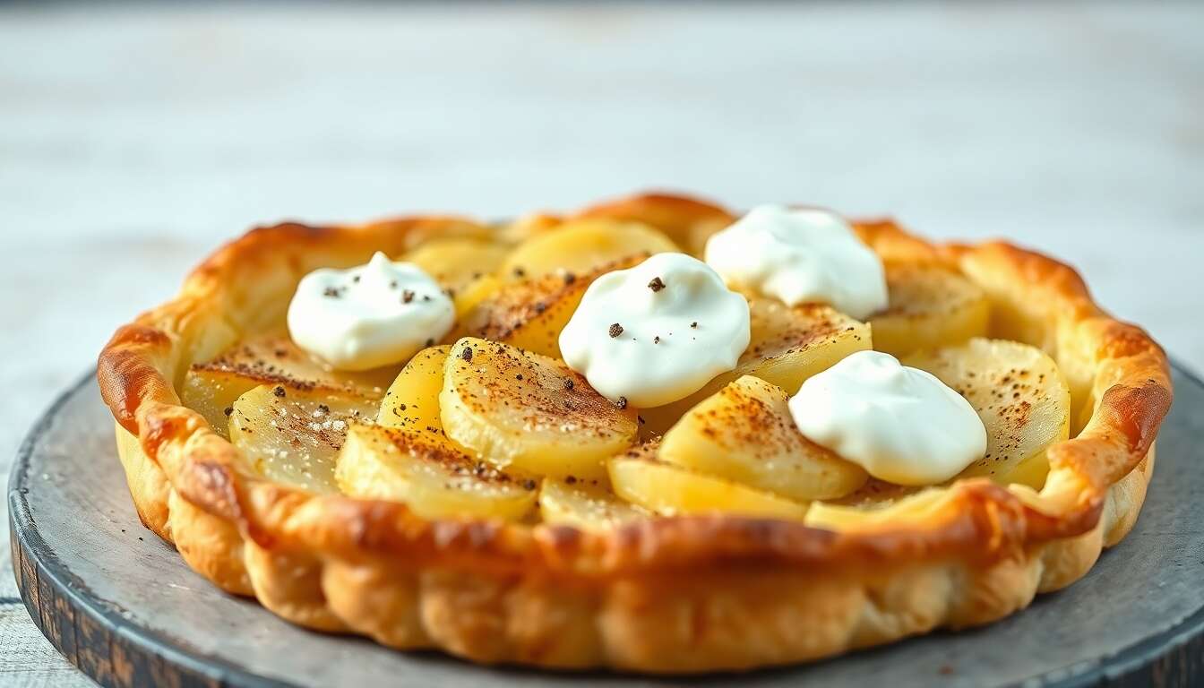 Recette de tarte aux pommes de terre et Morbier