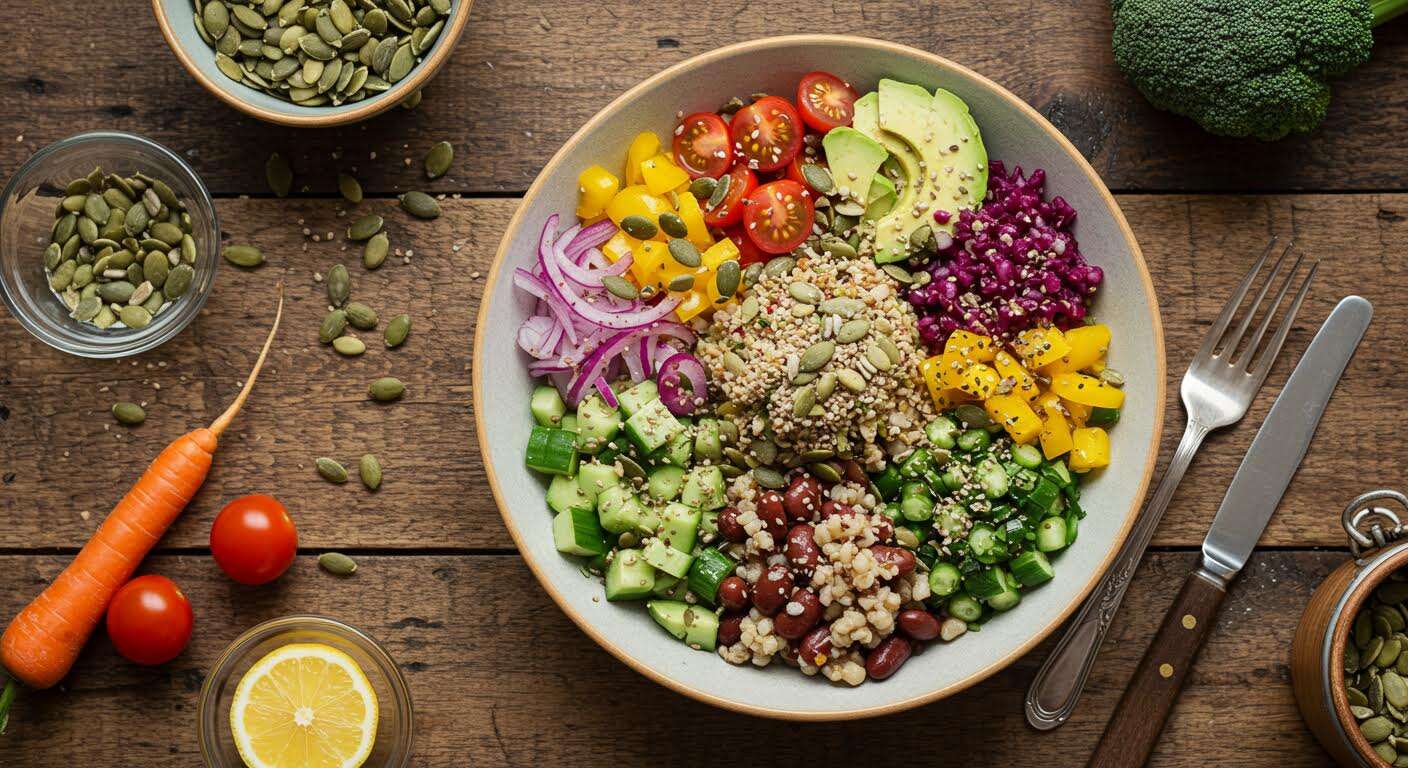 Validée par les nutritionnistes, cette salade-repas vous cale pour 4 heures sans aucun coup de barre.