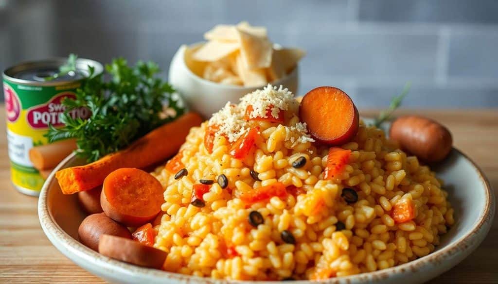 Risotto à la patate douce et chorizo : recette gourmande
