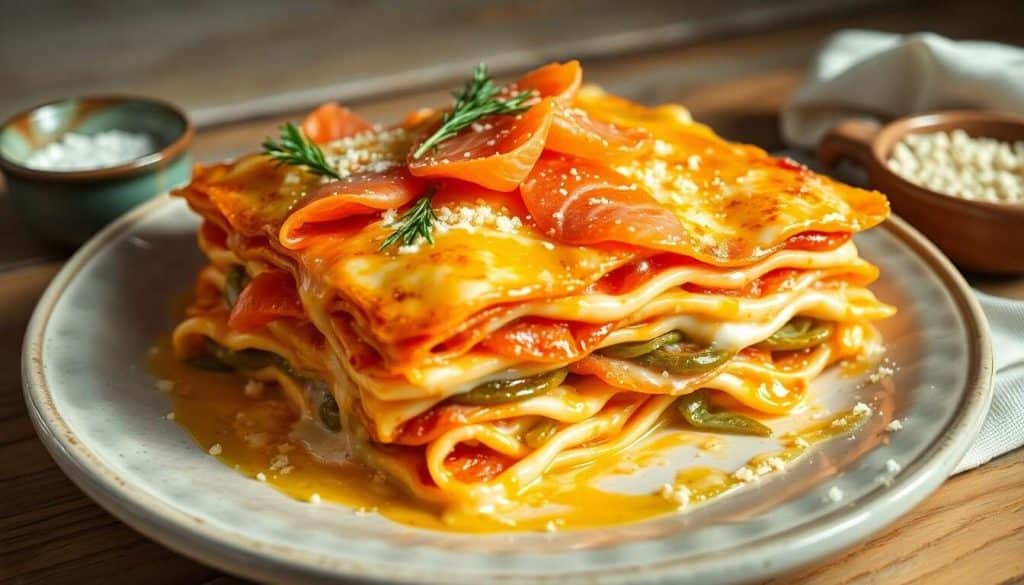 Lasagnes poireaux, saumon et fromage : recette gourmande