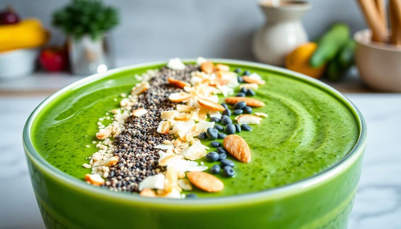 Recette de smoothie bowl vert : un petit déjeuner sain et gourmand