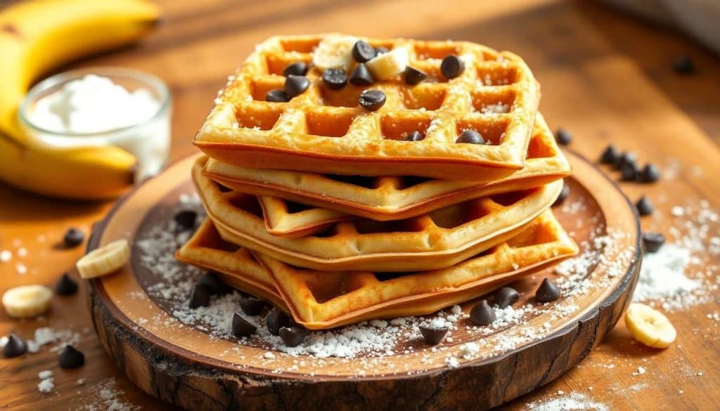 Recette de gaufres moelleuses à la banane et chocolat