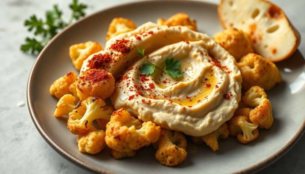 Chou-fleur rôti : recette gourmande avec houmous