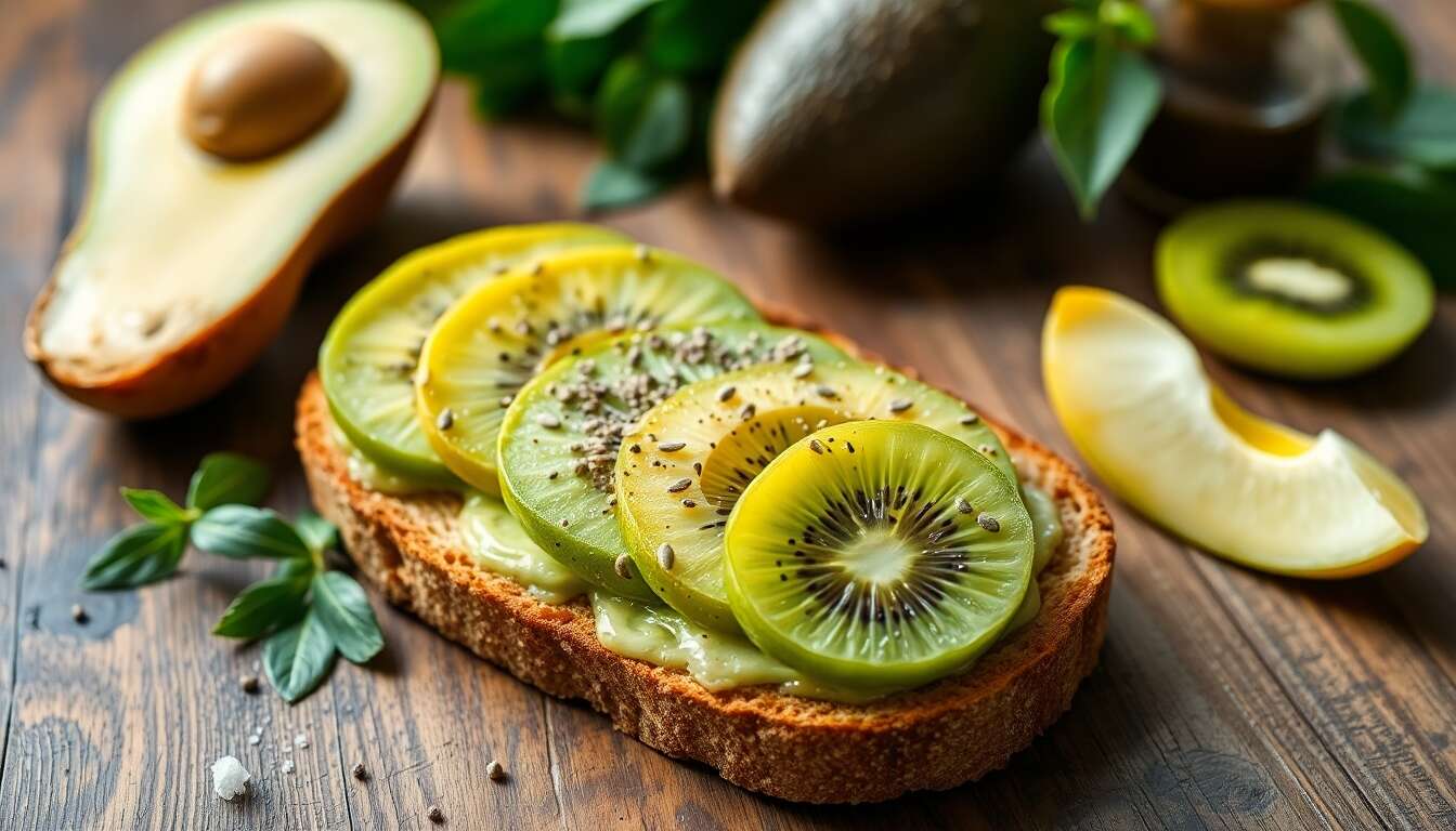 Recette de toast à l'avocat et kiwi