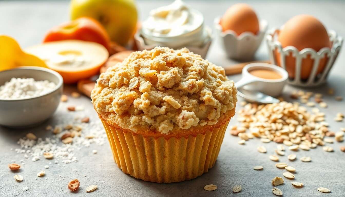 Recette de muffins aux pommes façon crumble