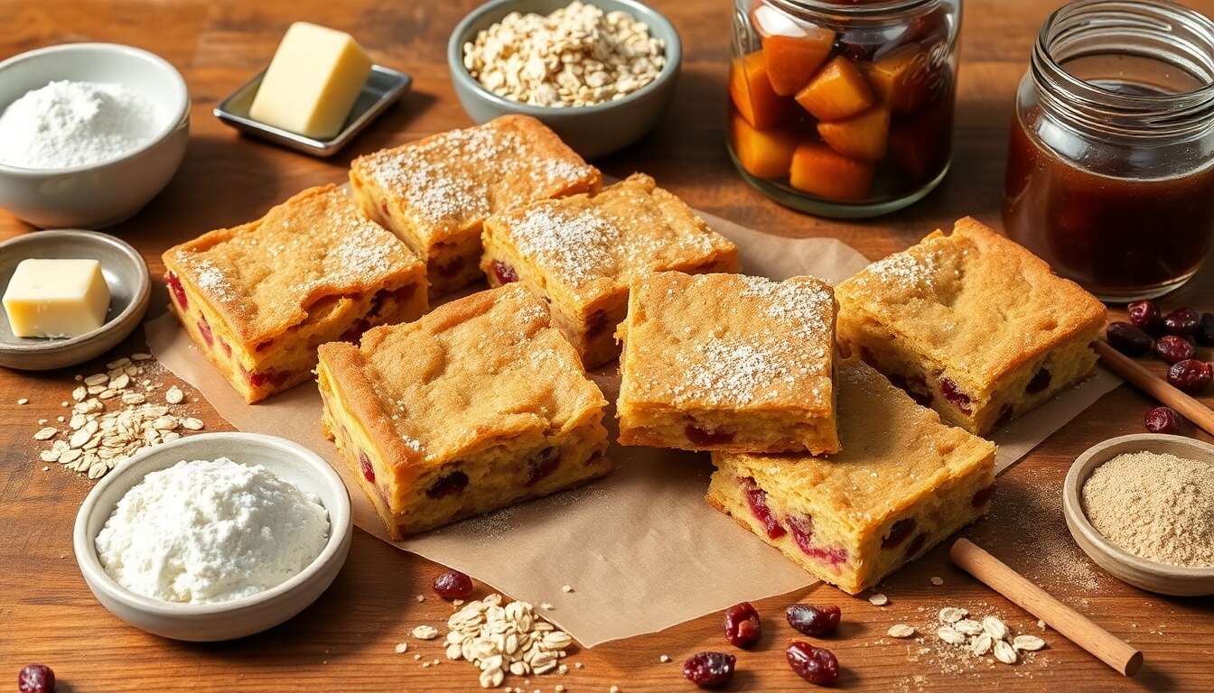 Recette : barres aux pommes et cranberries