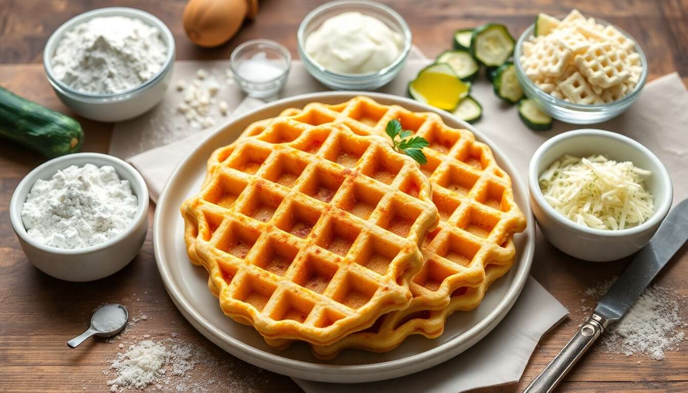 Recette de gaufres aux courgettes moelleuses