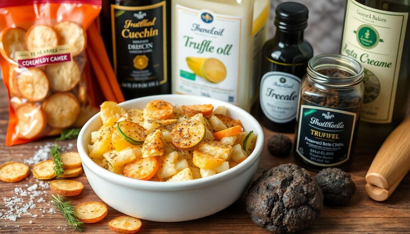 Gratin de trois légumes à la truffe : recette gourmande