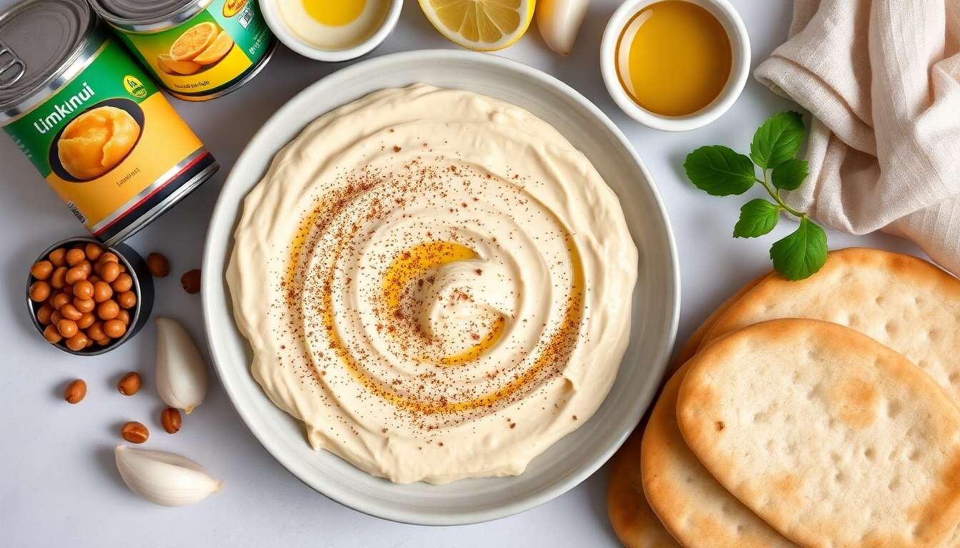 Recette express de houmous maison avec pita