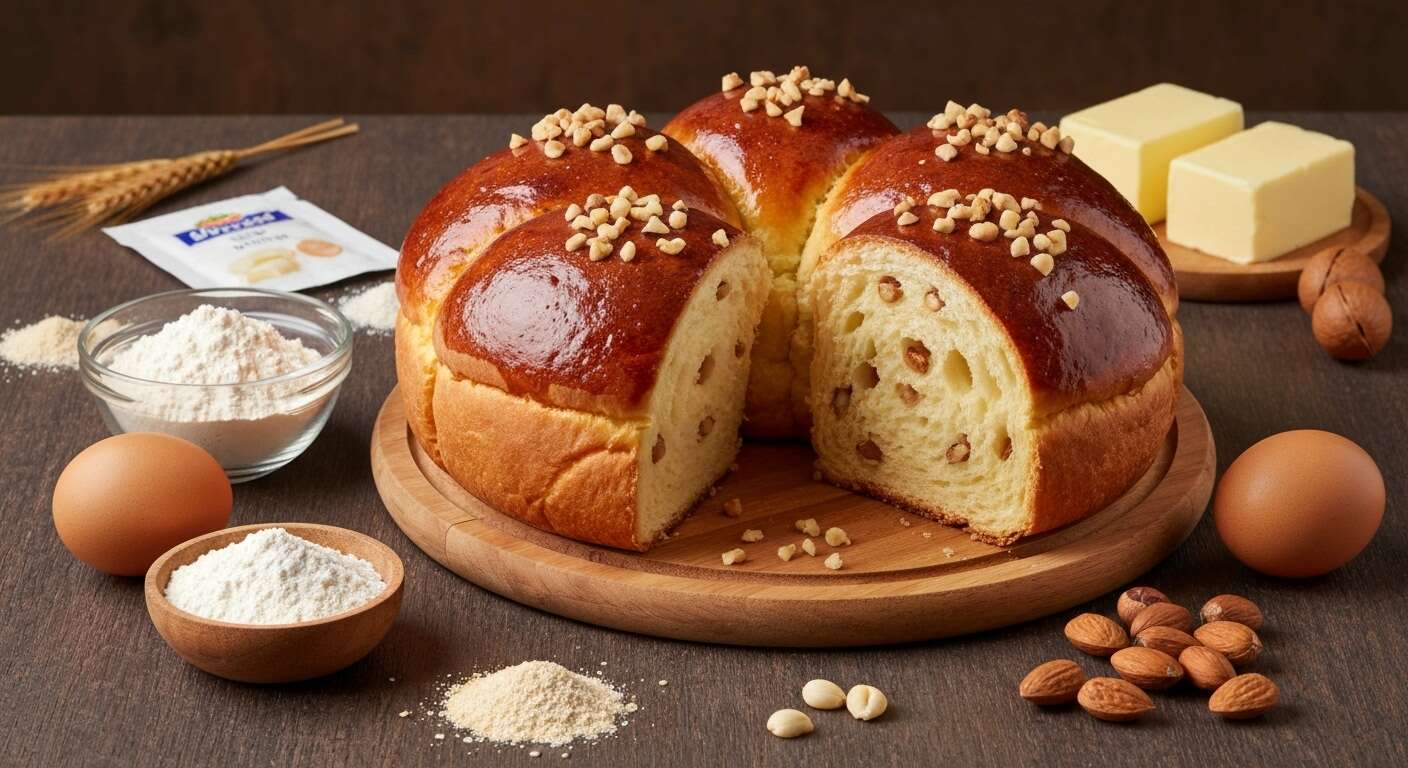 Recette de brioche aux fruits secs moelleuse et savoureuse