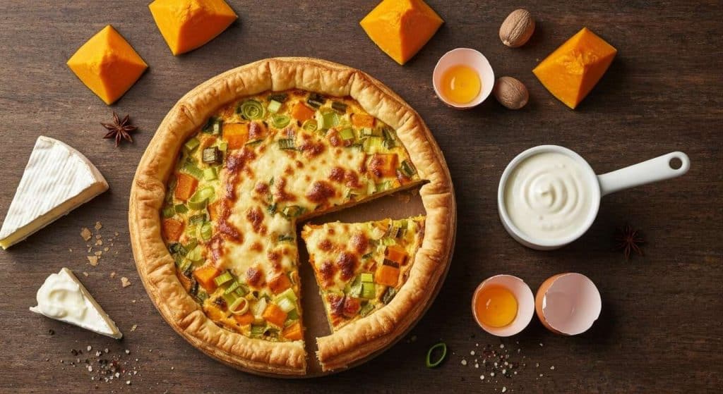 Quiche au potimarron et poireau : recette savoureuse