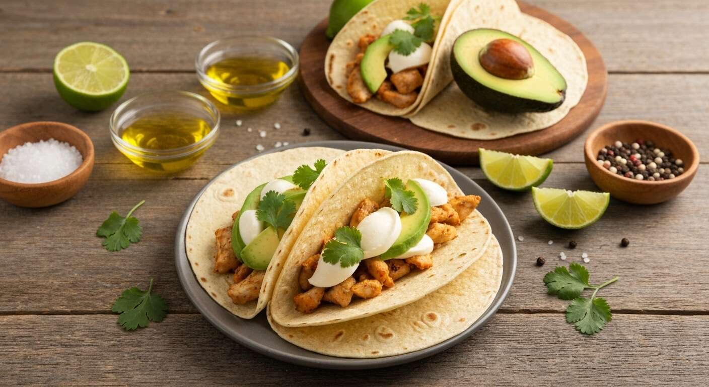 Recette de tacos au poulet, avocat et mozzarella