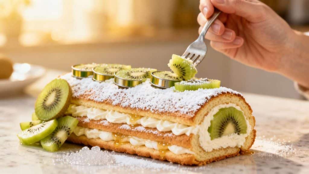 Recette originale de bûche au kiwi