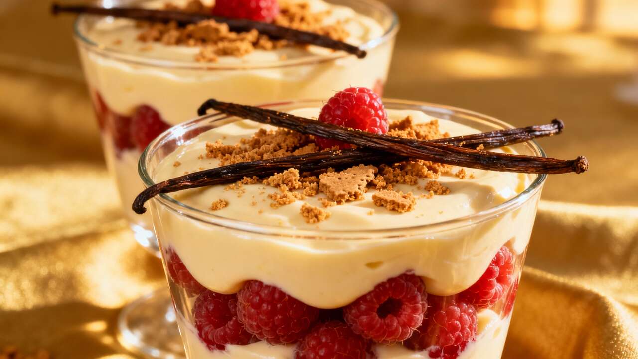 Verrines de Noël : vanille et framboises, une recette festive