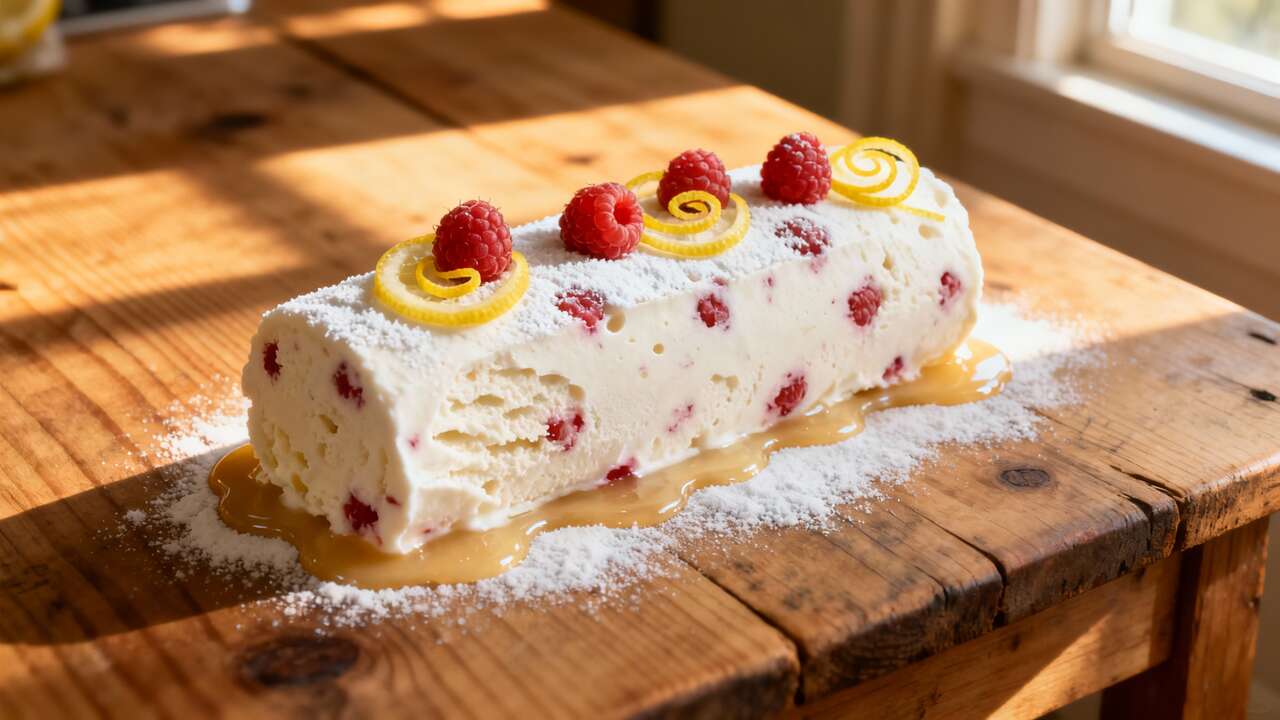Recette de bûche glacée citron-framboise