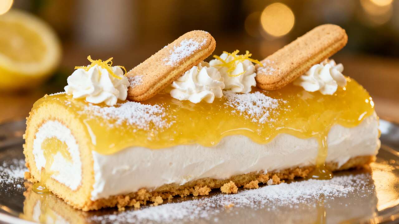 Recette de bûche au citron : un dessert frais et acidulé