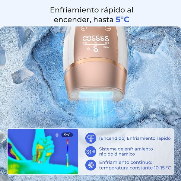 21J Épilateur Lumière Pulsée, IPL Épilateur Laser avec Fonction de Refroidissement, Salon à la Maison,9 Niveaux Laser Epilation pour Femme et Homme, Corps Aisselles, Blanc