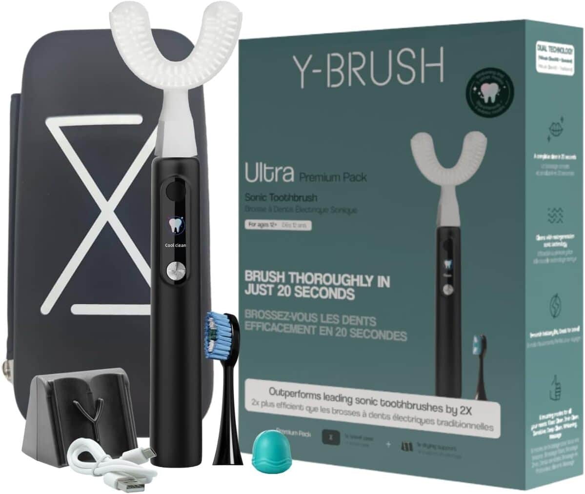 Test brosse à dents électrique Y-Brush Ultra Premium : blancheur et efficacité