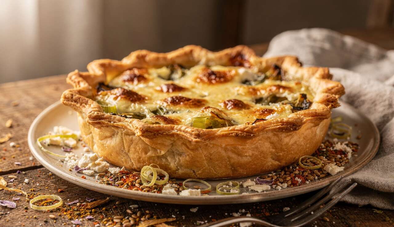 Recette de Quiche aux Oignons, poireaux et Chèvre
