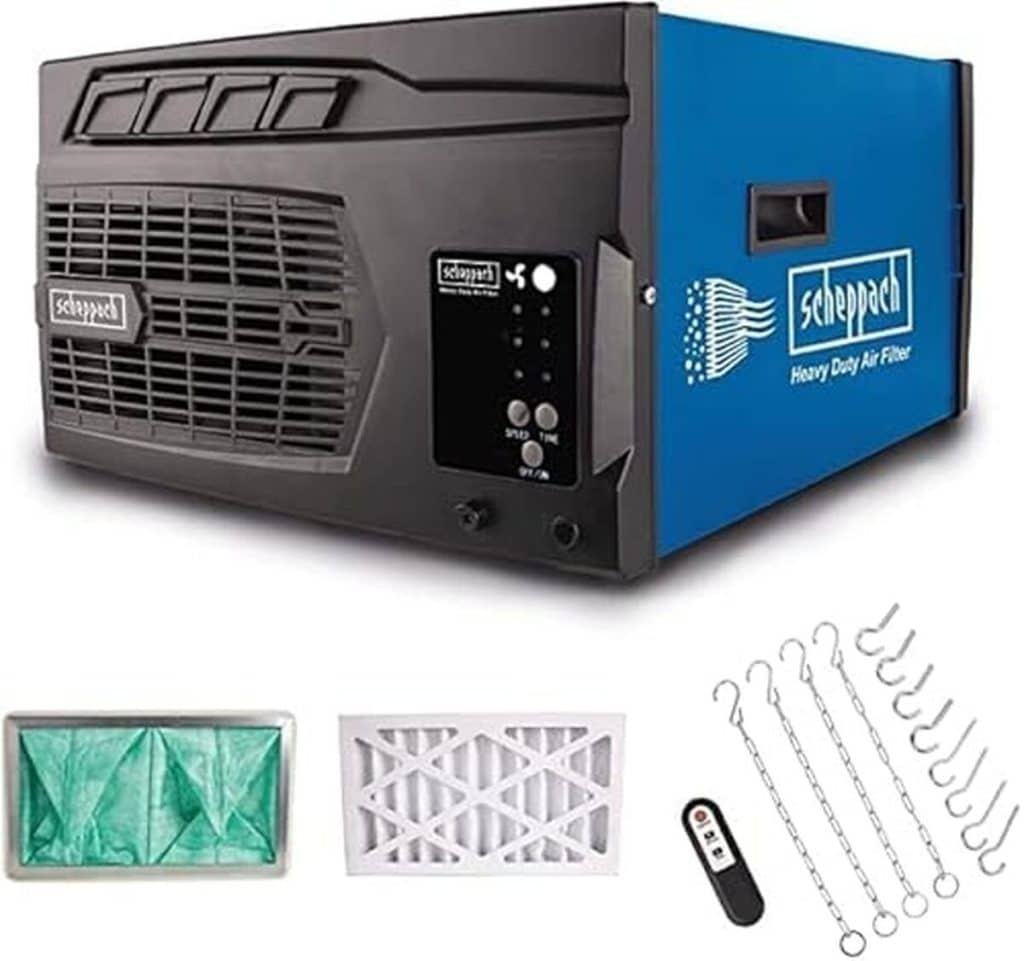 Test du purificateur d'air Scheppach HDA-14 : efficacité et contrôle à distance